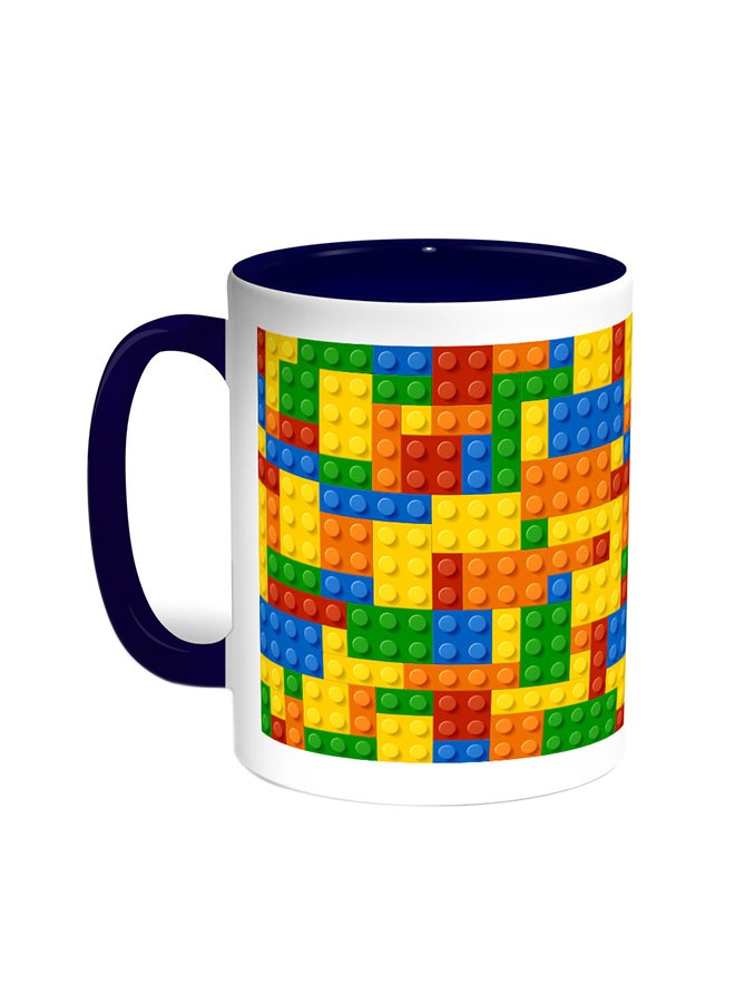 Decalac Cubes Printed Coffee Mug Blue/White 
