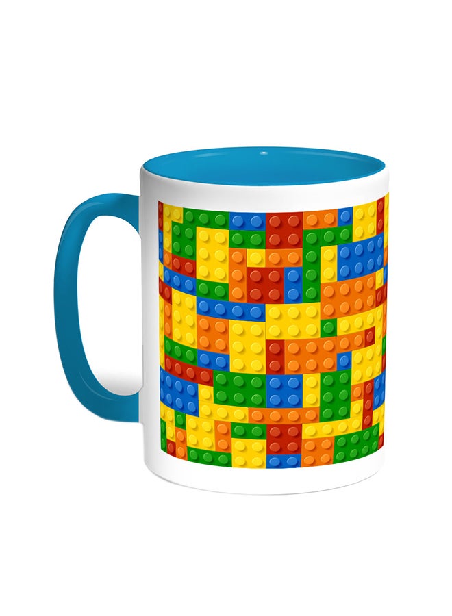 Decalac Cubes Printed Coffee Mug Turquoise/White 