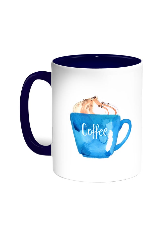Decalac Cup Of Coffee In A Foam Printed Mug Blue/White