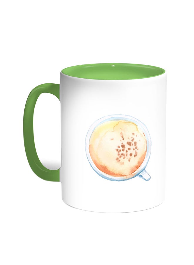 ديكالاك قدح قهوة بطباعة كوب قهوة مغطى برغوة أخضر/أبيض