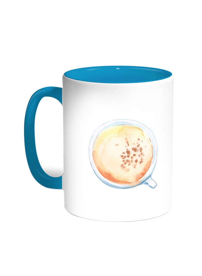 Decalac Cup Of Coffee In A Foam Printed Mug Turquoise/White