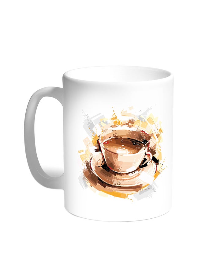 Decalac Cup Of Coffee Printed Coffee Mug White 