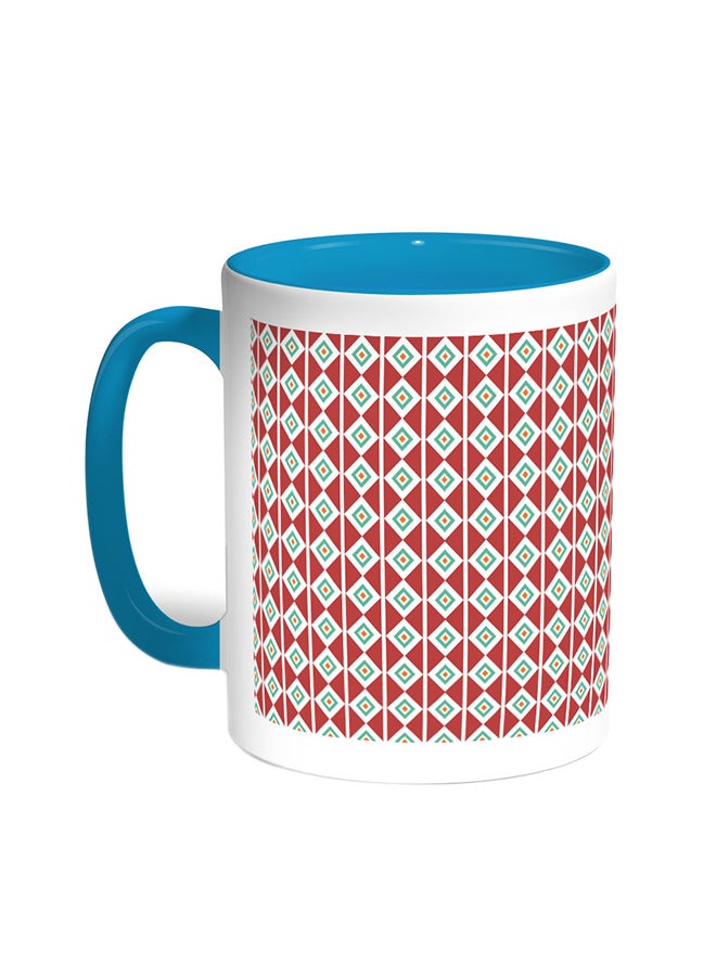Decoration Printed Coffee Mug Turquoise/White