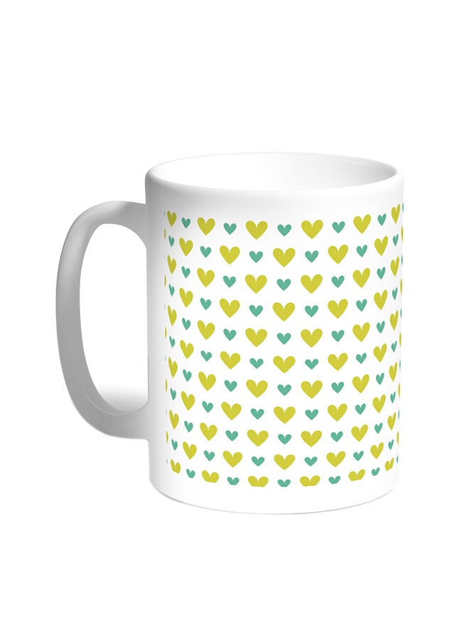 Decorative Drawings - Hearts Printed Coffee Mug White