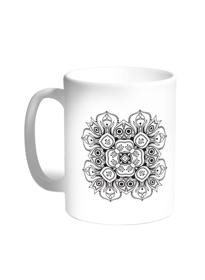 Decorative Drawings - Rose Printed Coffee Mug White