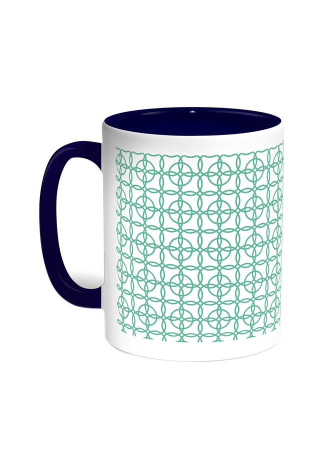 Decorative Drawings Printed Coffee Mug Blue/White