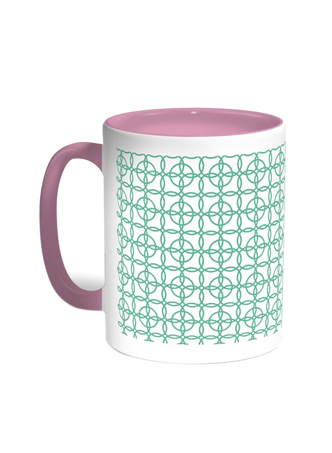 Decalac Decorative Drawings Printed Coffee Mug Pink/White