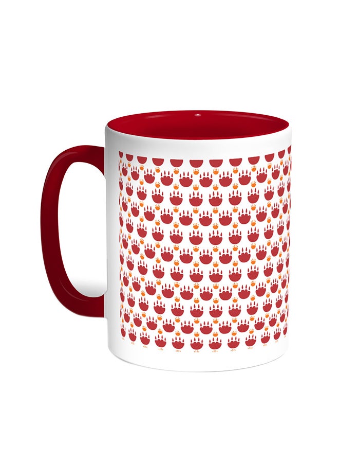 Decorative Drawings Printed Coffee Mug Red/White