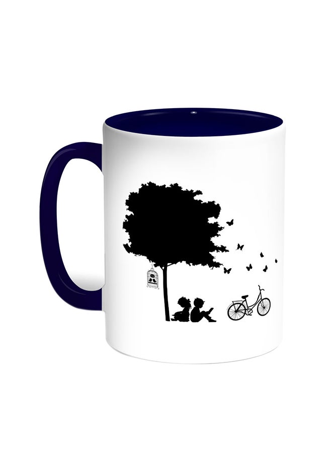 Decalac Design A Painting Printed Coffee Mug Blue/White