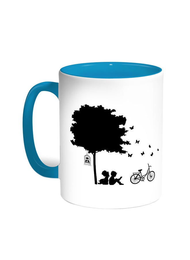 Design A Painting Printed Coffee Mug Turquoise/White