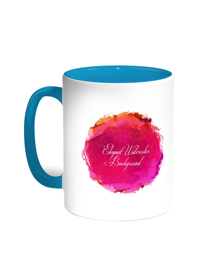 قدح قهوة برسوم أنيقة تركواز/أبيض