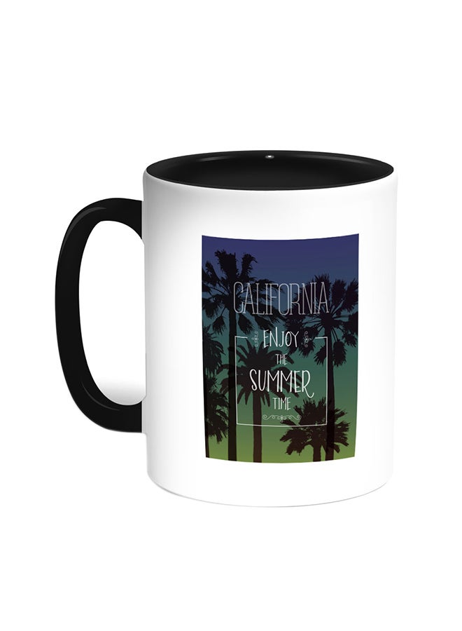 Decalac Enjoy The Summer Time Printed Coffee Mug Black/White