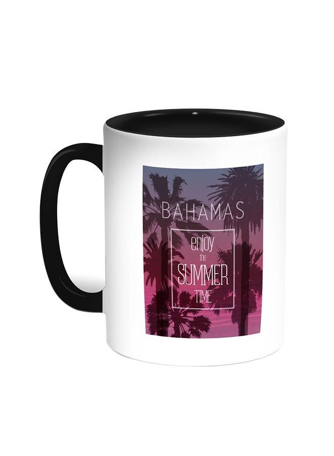 Enjoy The Summer Time Printed Coffee Mug Black/White