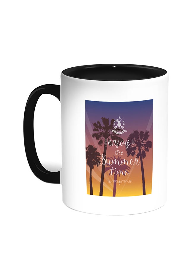 Enjoy The Summer Time Printed Coffee Mug Black/White
