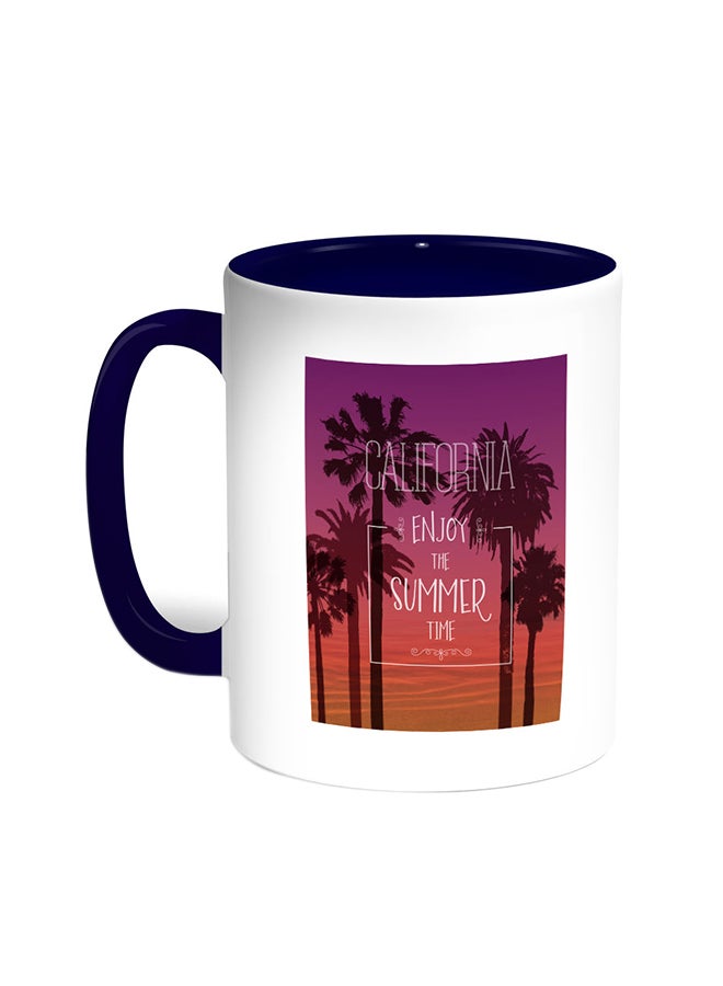 Enjoy The Summer Time Printed Coffee Mug Blue/White