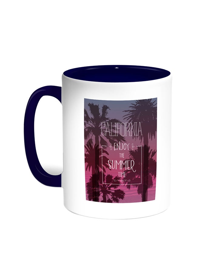 Decalac Enjoy The Summer Time Printed Coffee Mug Blue/White