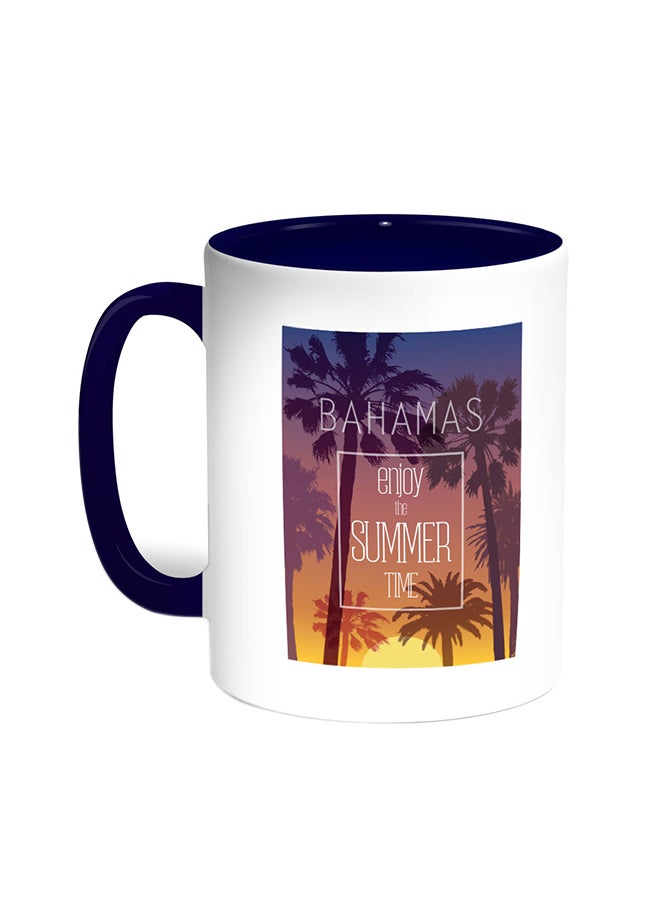 Enjoy The Summer Time Printed Coffee Mug Blue/White