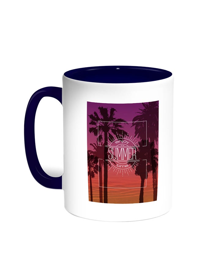 Enjoy The Summer Time Printed Coffee Mug Blue/White