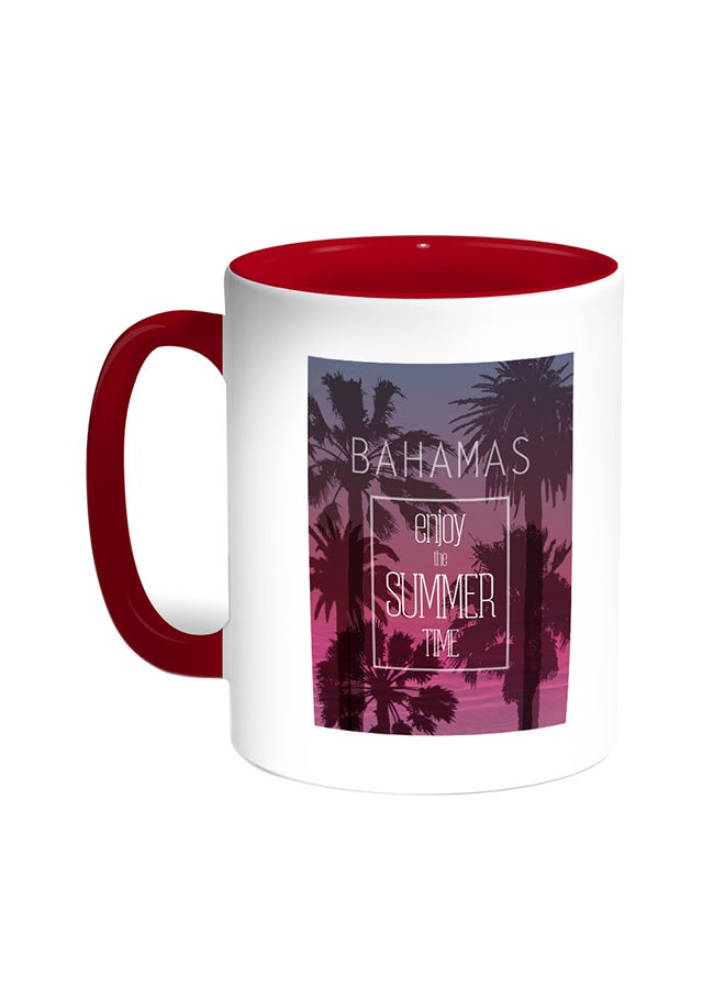 Enjoy The Summer Time Printed Coffee Mug Red/White