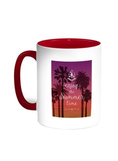 Enjoy The Summer Time Printed Coffee Mug Red/White