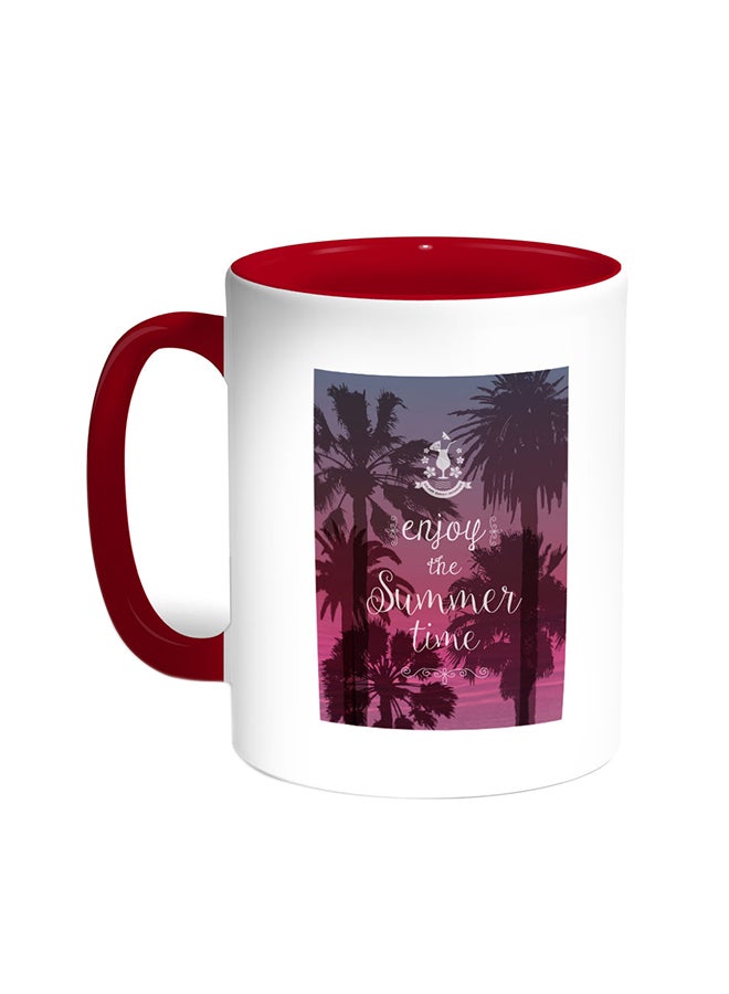 Enjoy The Summer Time Printed Coffee Mug Red/White