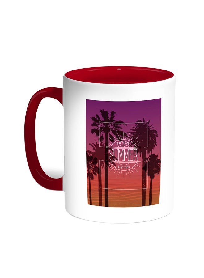 Enjoy The Summer Time Printed Coffee Mug Red/White