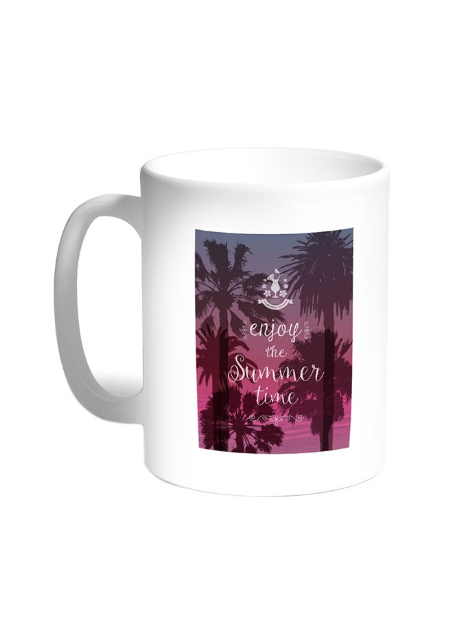 Enjoy The Summer Time Printed Coffee Mug White