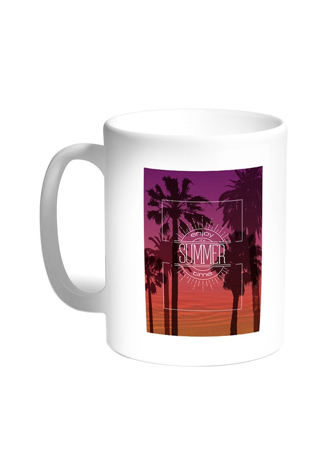 Enjoy The Summer Time Printed Coffee Mug White