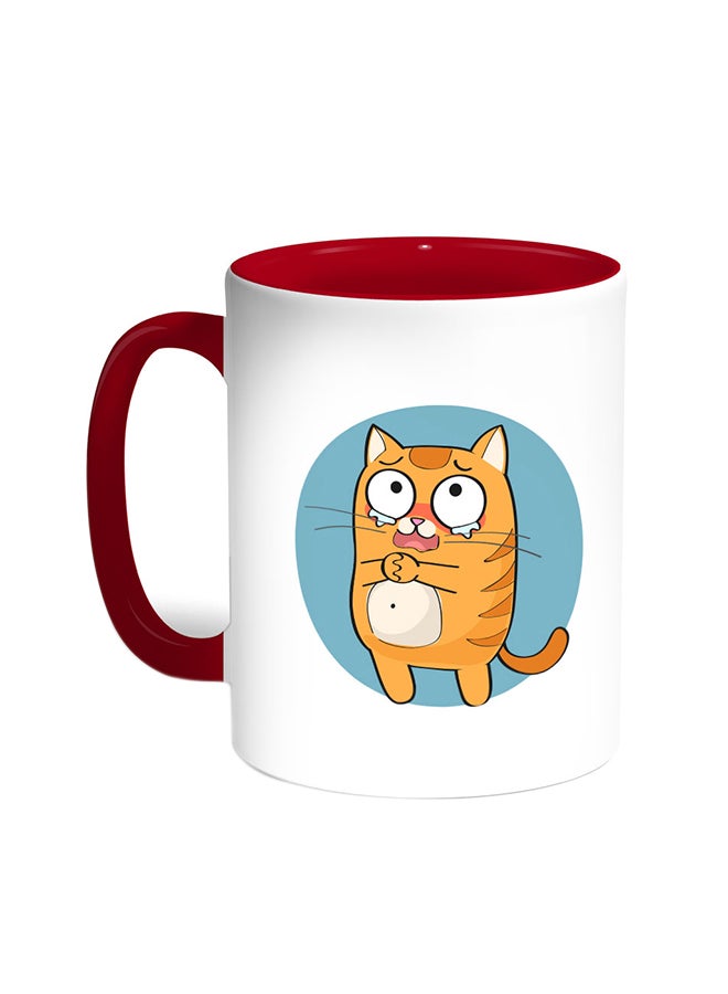 Expression Graphics - Cat Printed Coffee Mug Red/White