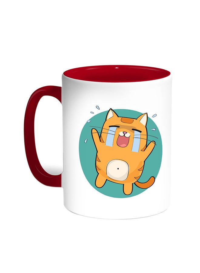 ديكالاك قدح قهوة - رسومات تعبيرية أحمر/أبيض