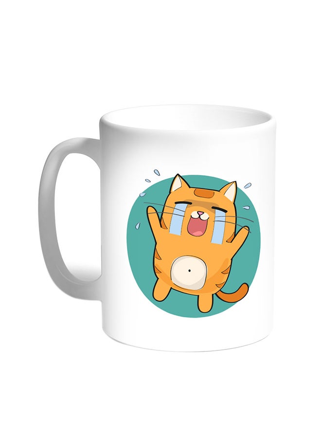 Expression Graphics - Cat Printed Coffee Mug White