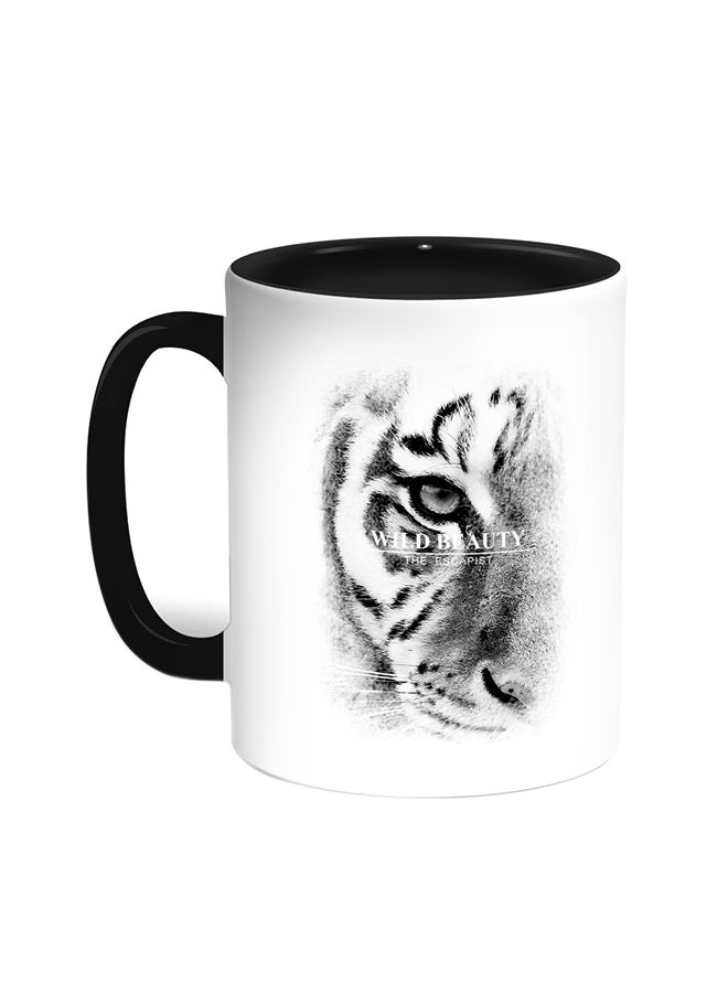 Decalac Face Of A Tiger Printed Coffee Mug Black/White