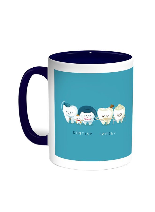 Decalac Family Teeth Printed Coffee Mug Blue/White