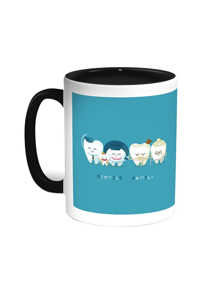 Decalac Family Teeth Printed Coffee Mug Black/White