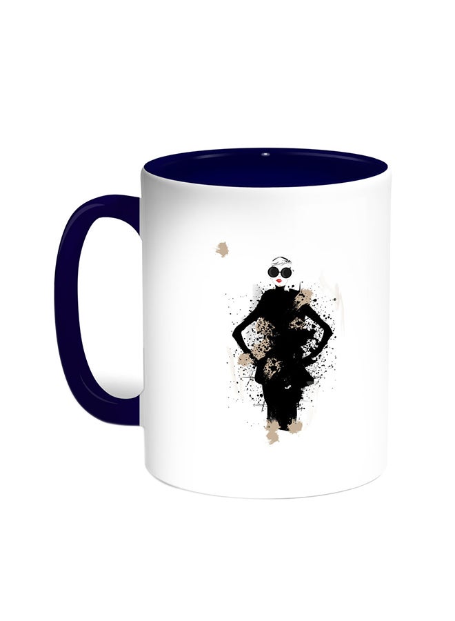 ديكالاك قدح قهوة - فاشون أزرق/ أبيض