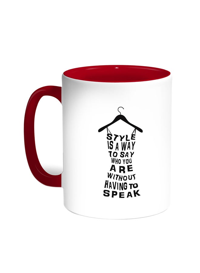 Fashion Printed Coffee Mug Red/White