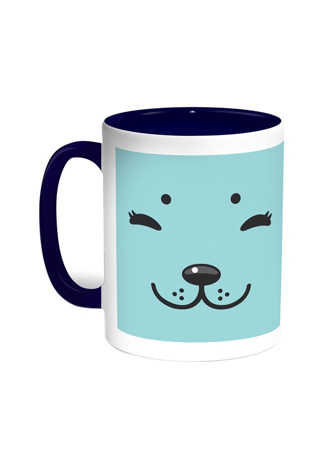 Decalac Features Dog Printed Coffee Mug Blue/White