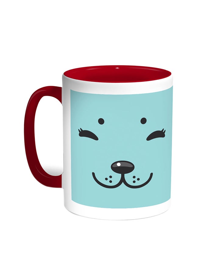 Decalac Features Dog Printed Coffee Mug Red/White