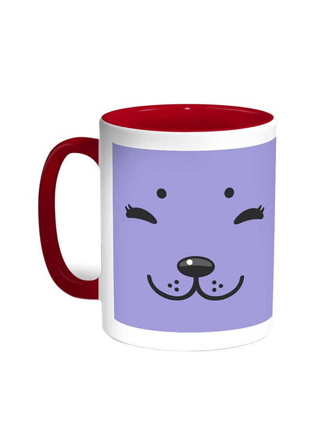 Decalac Features Dog Printed Coffee Mug Red/White