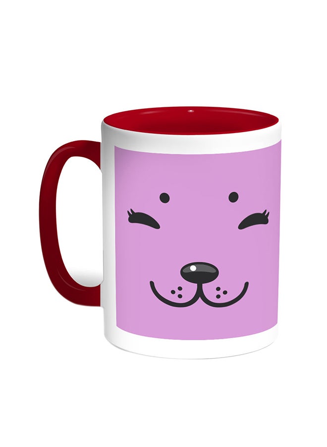Decalac Features Dog Printed Coffee Mug Red/White