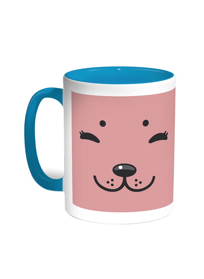 Decalac Features Dog Printed Coffee Mug Turquoise/White