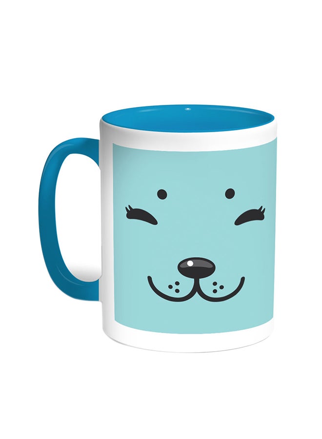 Decalac Features Dog Printed Coffee Mug Turquoise/White