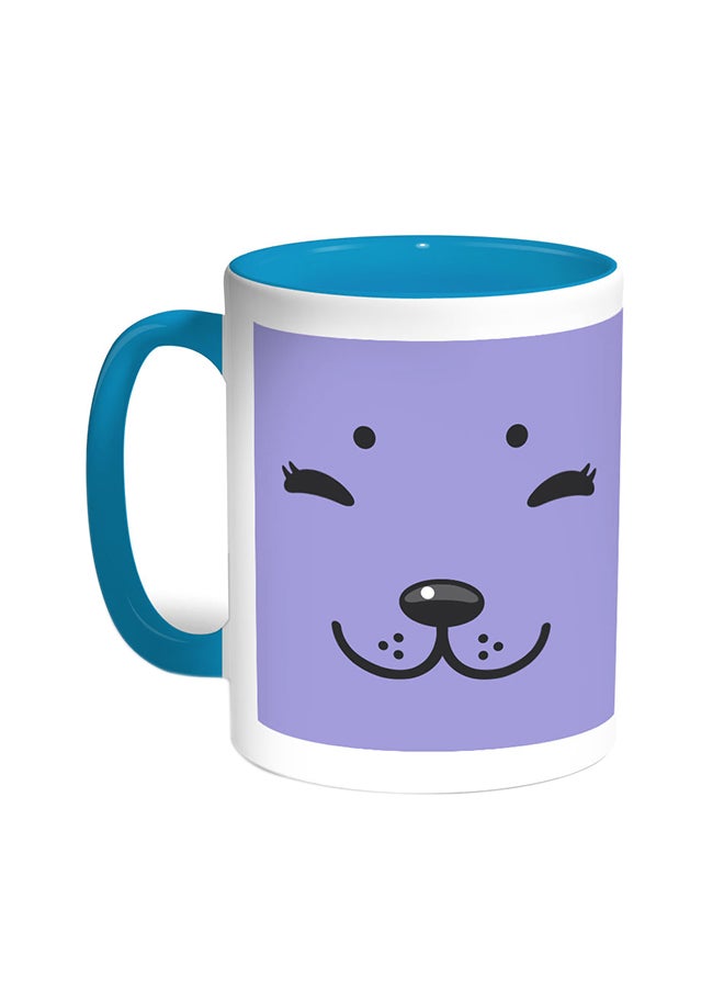 Decalac Features Dog Printed Coffee Mug Turquoise/White