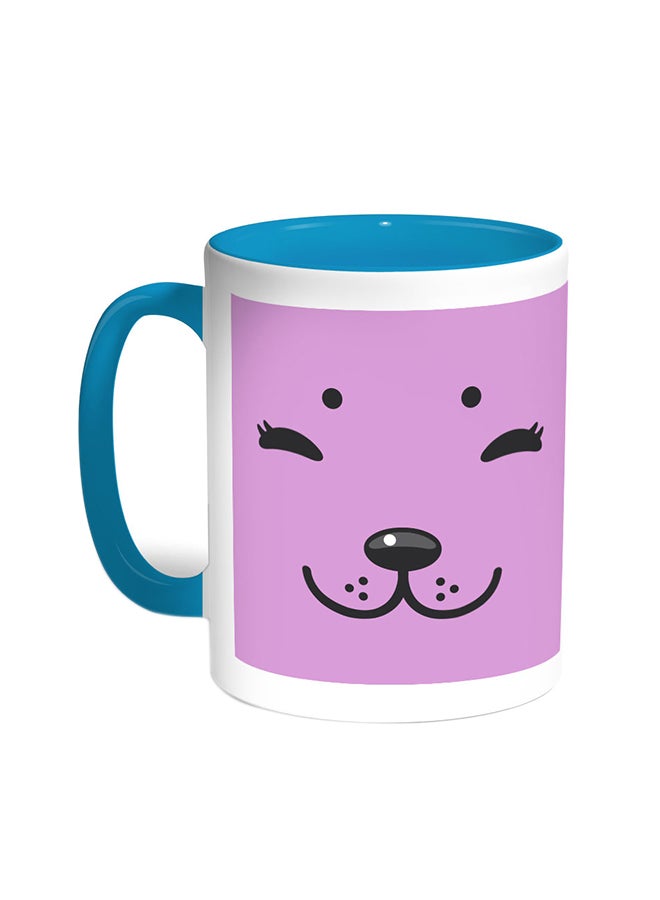 Features Dog Printed Coffee Mug Turquoise/White
