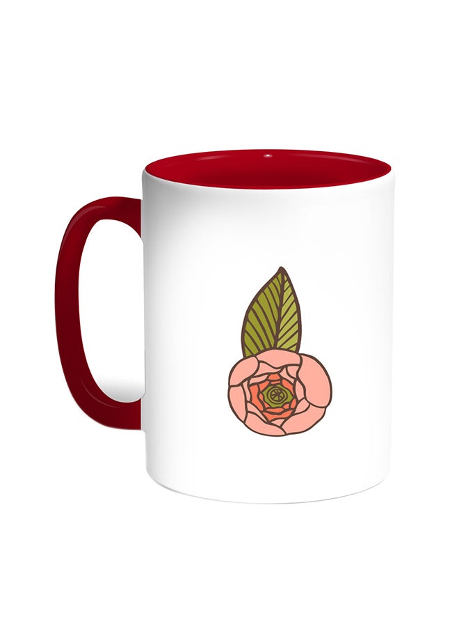 Flower Printed Coffee Mug Red/White