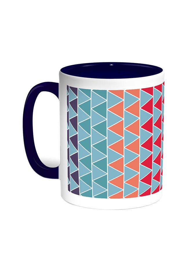 ديكالاك قدح قهوة - أشكال هندسية أزرق/ أبيض