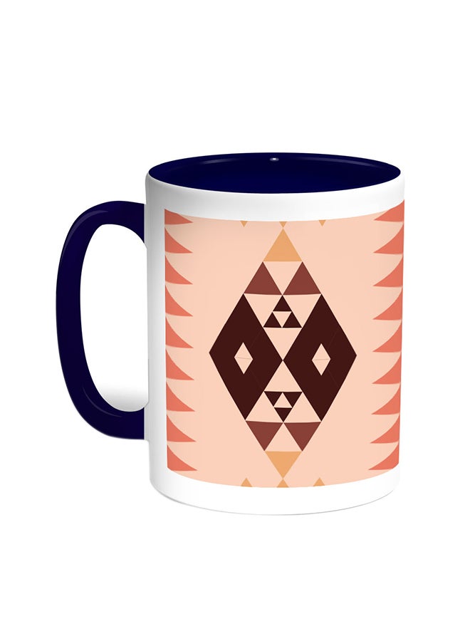 Decalac Geometric Printed Coffee Mug Blue/White
