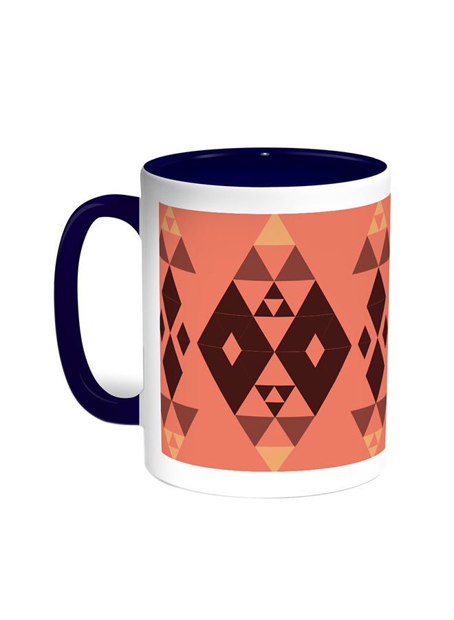 Decalac Geometric Printed Coffee Mug Blue/White