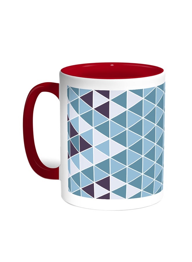 ديكالاك قدح قهوة - أشكال هندسية أحمر/أبيض