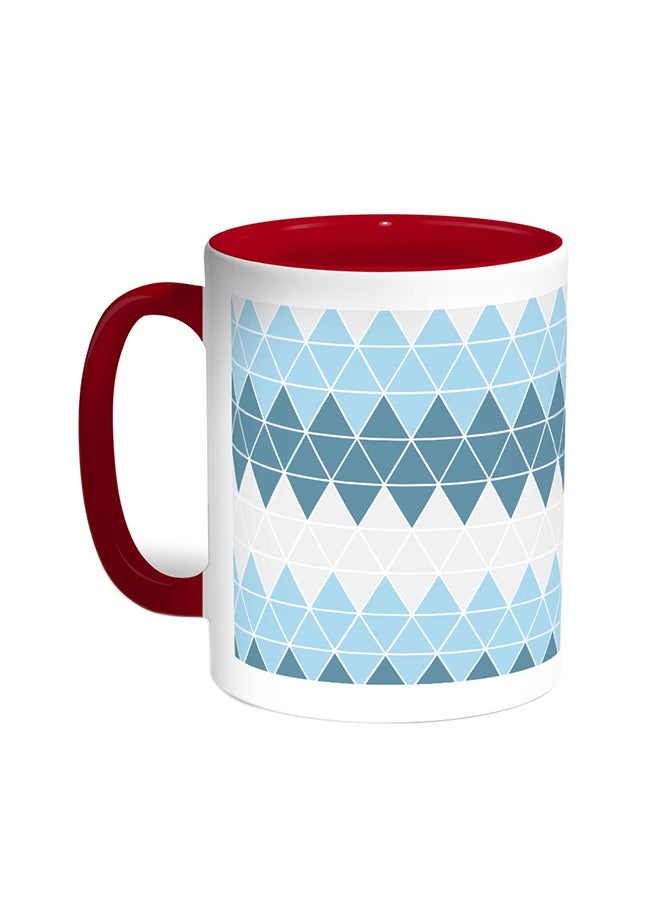 Decalac Geometric Printed Coffee Mug Red/White